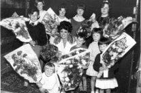 Elsie Tanner with flowers